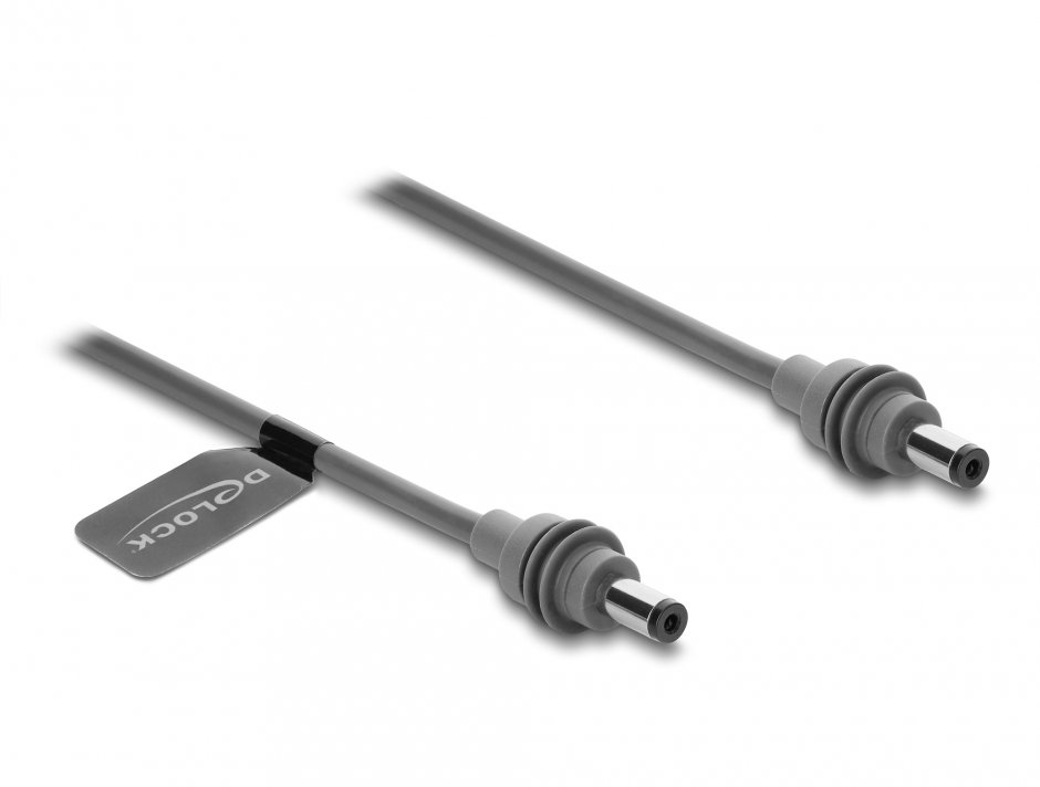 Imagine Cablu DC 5.5 x 2.1 mm 100W T-T compatibil cu Starlink Mini 5m Gri, Delock 91825