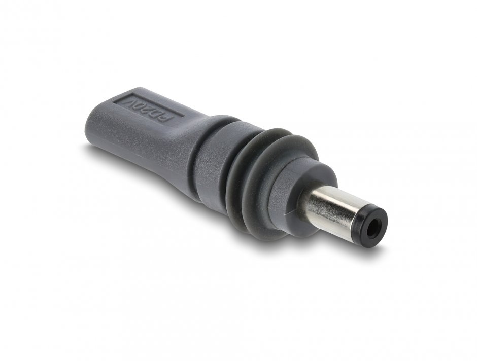Imagine Adaptor USB Type C la DC 5.5 x 2.1 mm M-T compatibil cu Starlink Mini, Delock 91827