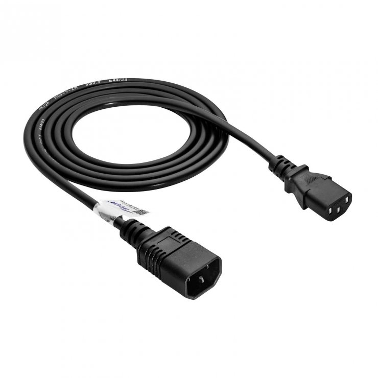Imagine Cablu prelungitor alimentare IEC C13 la C14 CU 1.8m, Akyga AK-PC-03C