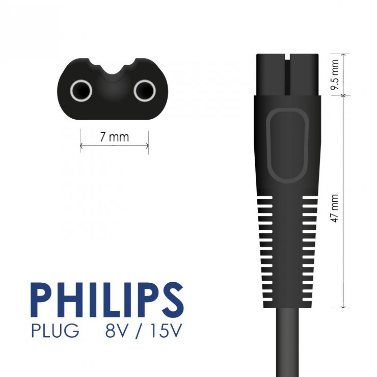 Imagine Incarcator priza 8V/100mA 0.8W pentru Philips AquaTouch/Philips Bodygroom, AK-PD-16