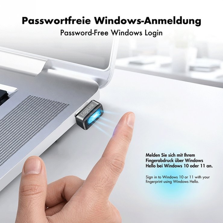 Imagine Cititor de amprenta USB-A 2.0 Plastic, Logilink AU0065