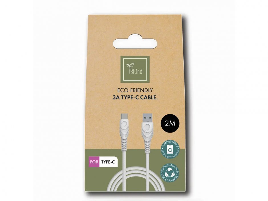 Imagine Cablu USB 2.0-A la USB type C T-T 3A 2m, BIOnd BIO-20-TC