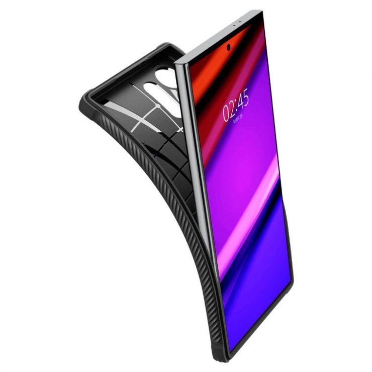 Imagine Husa pentru Samsung Galaxy S24 Ultra Matte Negru, Spigen Rugged Armor