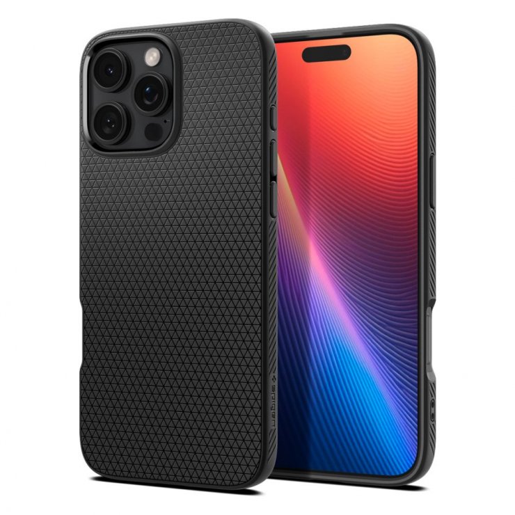 Imagine Husa pentru iPhone 16 Pro Matte Negru, Spigen Liquid Air