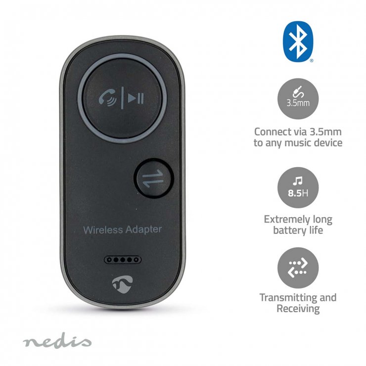 Imagine Bluetooth Transmitter Receiver, Nedis BTTC2500BK
