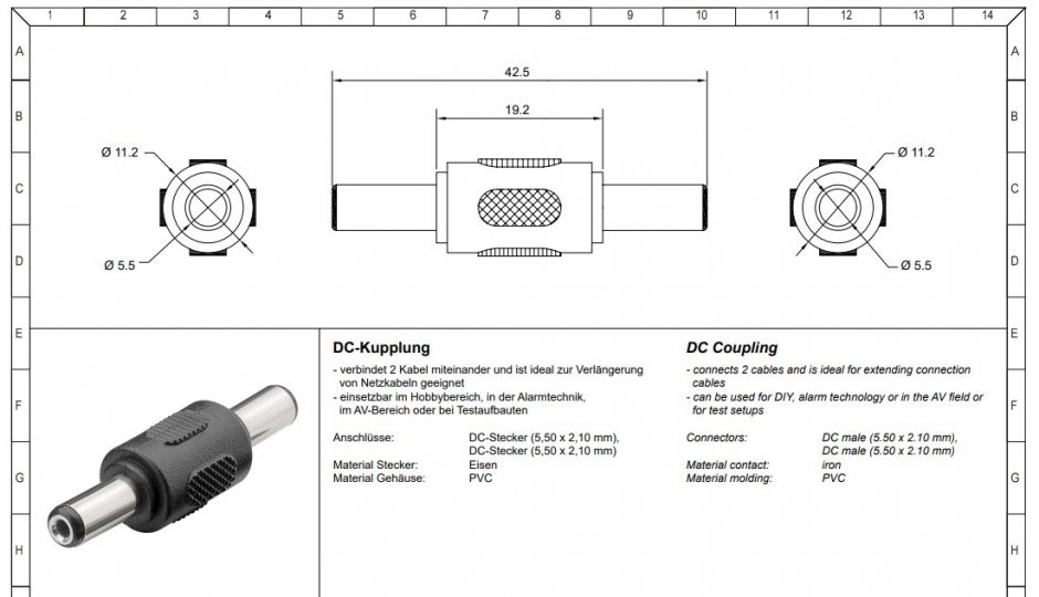 Imagine Adaptor DC 5.5x2.1mm T-T, cn-11