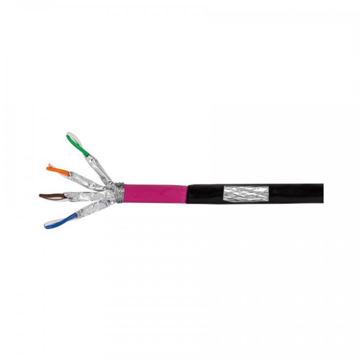 Imagine Rola 50m cablu de retea RJ45 exterior/Rezistent la intemperii Cat.7 LSOH Negru, Logilink CPV0081
