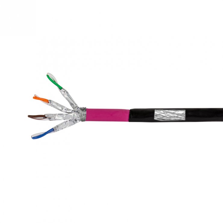 Imagine Rola 100m cablu de retea RJ45 exterior/Rezistent la intemperii Cat.7 LSOH Negru, Logilink CPV0082