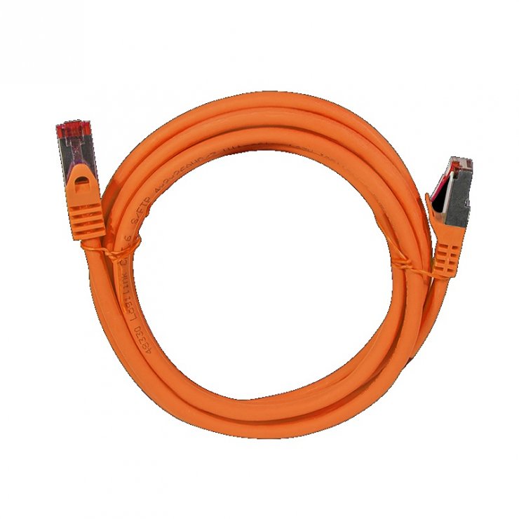 Imagine Cablu de retea RJ45 SFTP cat6 LSOH 3m Orange, Logilink CQ2068S