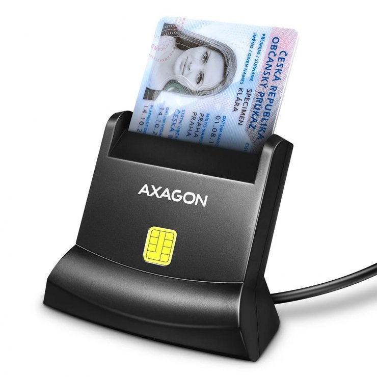 Imagine Stand/Cititor carti de identitate Smart Card USB 2.0-A, Axagon CRE-SM4N