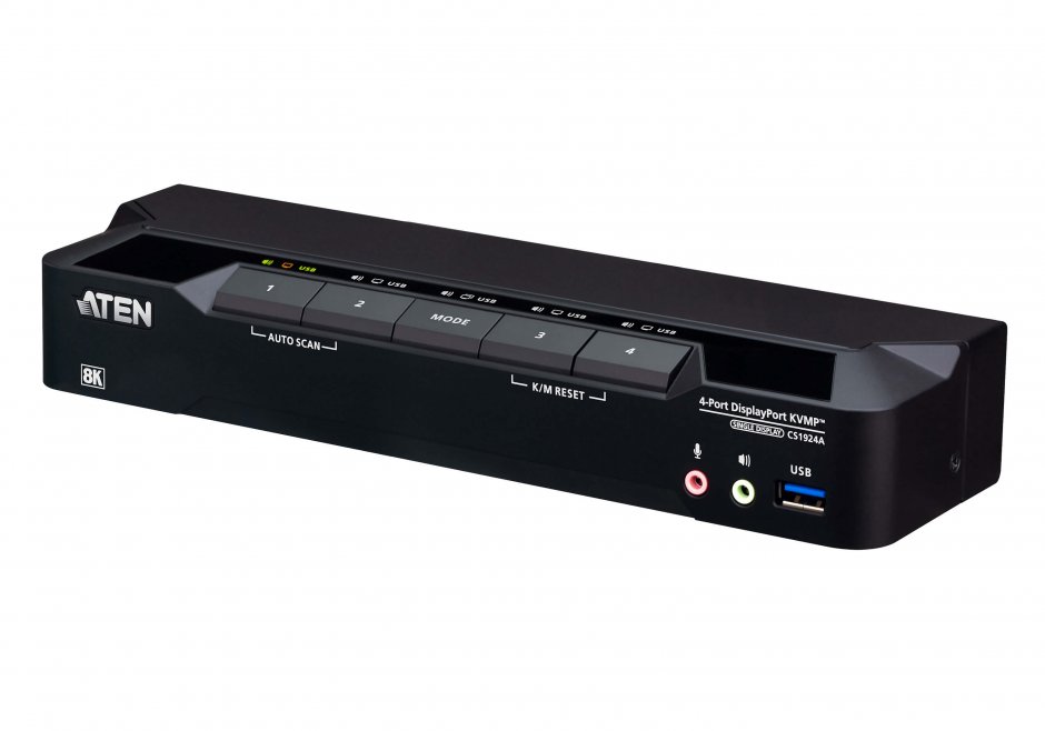Imagine Switch KVMP 4 porturi DisplayPort 8K60Hz/4K240Hz USB 3.0, ATEN CS1924A