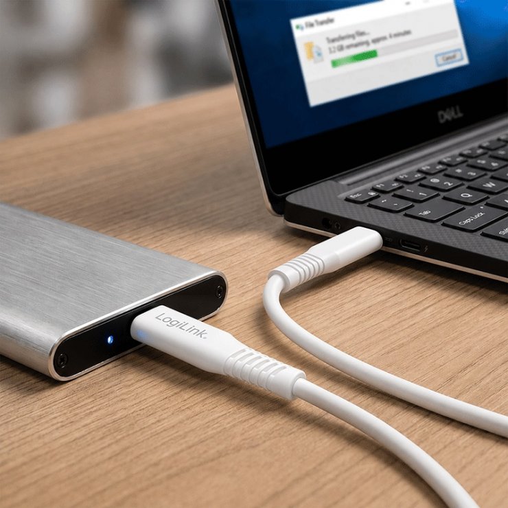 Imagine Cablu USB-A 2.0 la USB type C T-T 0.3m Alb, Logilink CU0250