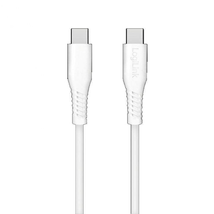 Imagine Cablu USB type C 2.0 T-T 60W 0.3m Alb, Logilink CU0260