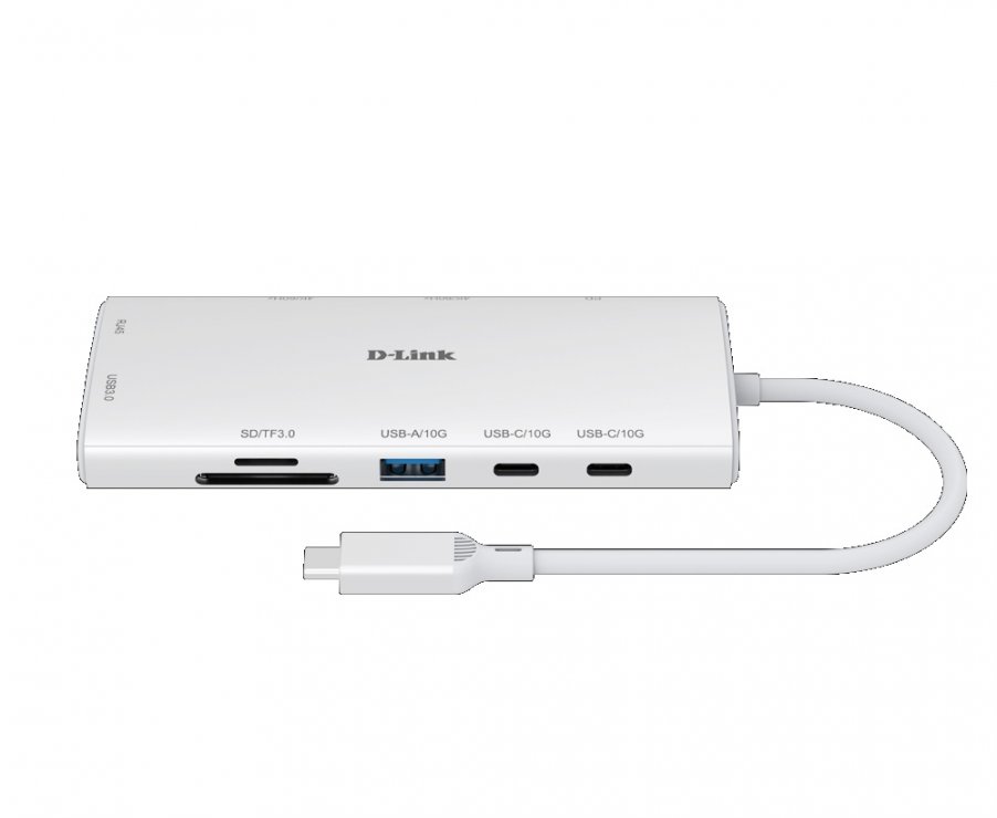 Imagine Docking station USB type C la HDMI/USB-A/2xUSB-C/PD 100W Alb, D-LINK DUP-A01