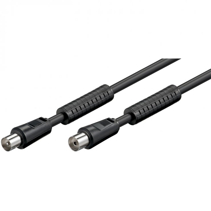 Imagine Cablu antena coaxial T-M 1.5m Negru, Goobay G50728
