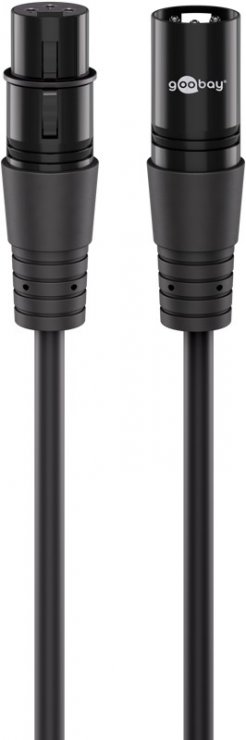 Imagine Cablu prelungitor audio XLR 3 pini T-M 1m Negru, Goobay G80028