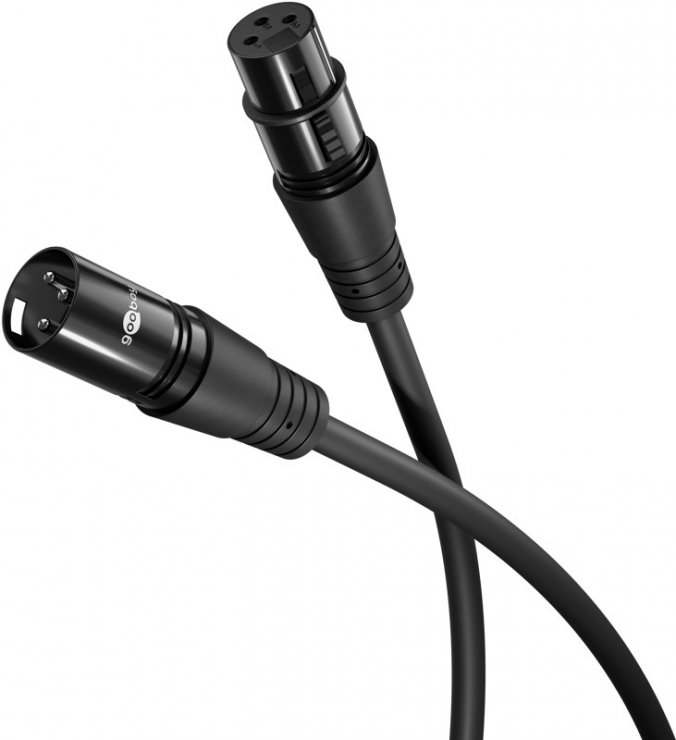 Imagine Cablu prelungitor audio XLR 3 pini T-M 15m Negru, Goobay G80359
