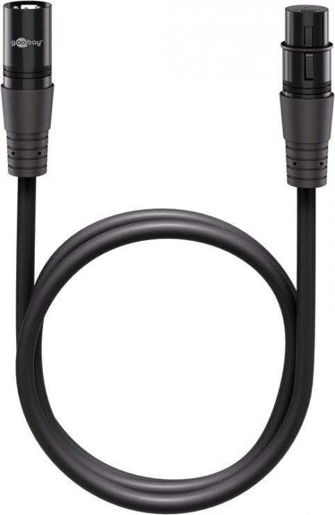 Imagine Cablu prelungitor audio XLR 3 pini T-M 20m Negru, Goobay G80360