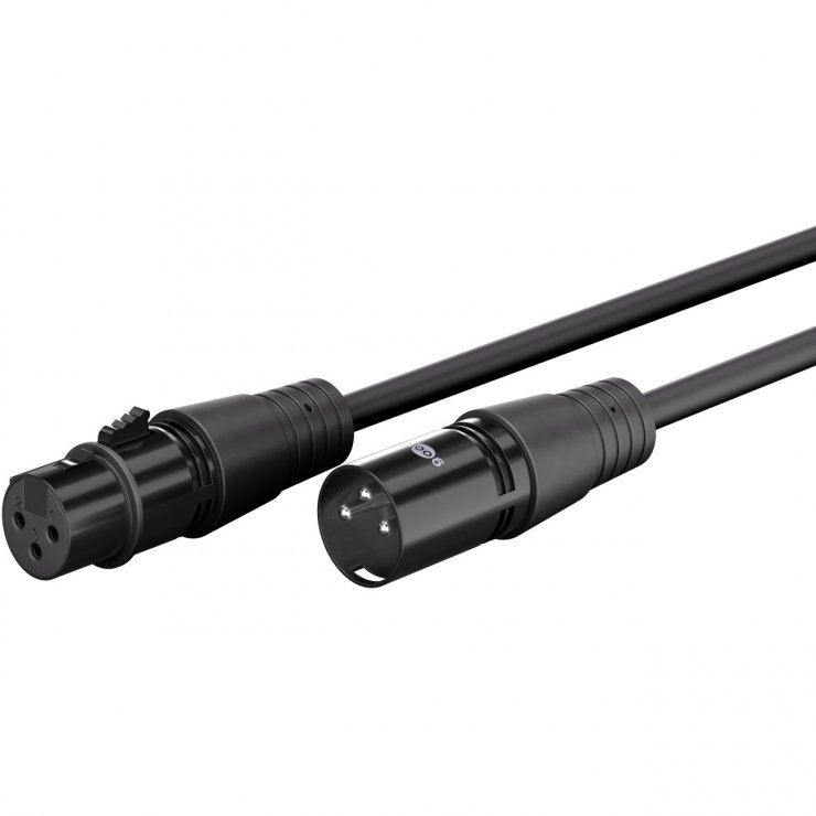 Imagine Cablu prelungitor audio XLR 3 pini T-M 20m Negru, Goobay G80360