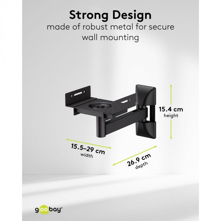 Imagine Set 2 buc suport universal boxe montare perete Negru, Goobay G80404