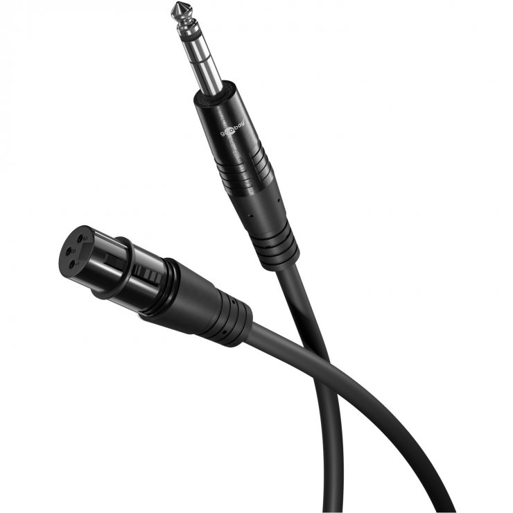 Imagine Cablu audio XLR 3 pini la jack mono 6.35mm M-T 1m, Goobay G80797