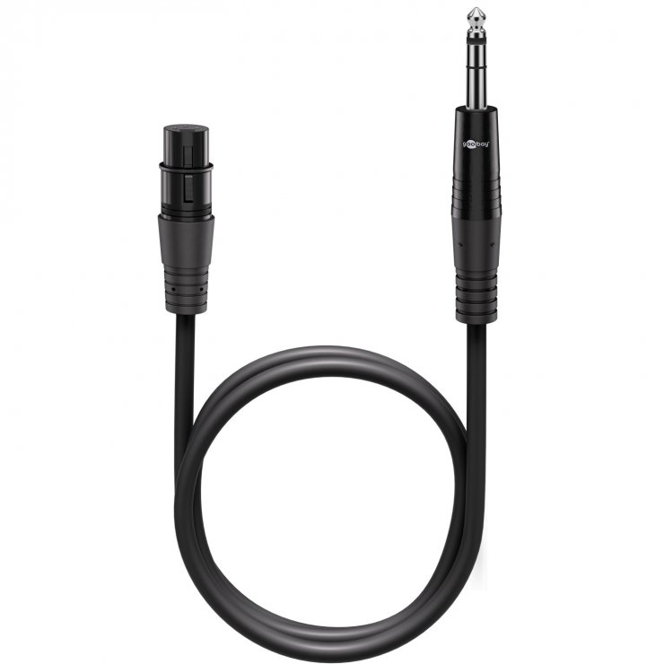 Imagine Cablu audio XLR 3 pini la jack mono 6.35mm M-T 1m, Goobay G80797