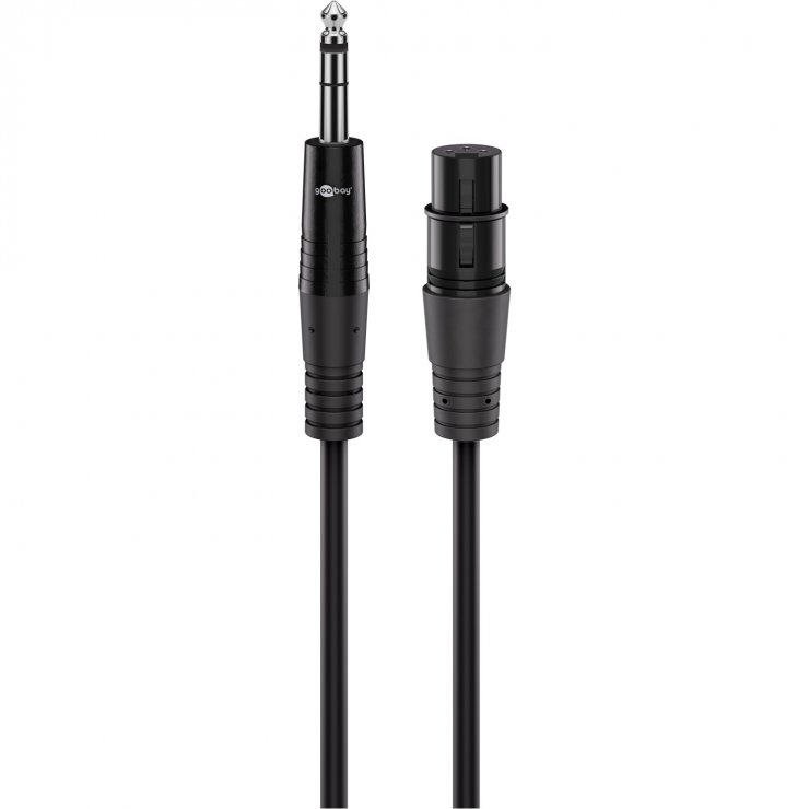 Imagine Cablu audio XLR 3 pini la jack mono 6.35mm M-T 10m, Goobay G80801