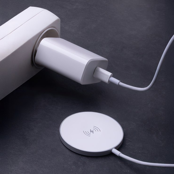 Imagine Incarcator magnetic wireless la USB type C 15W 1m Alb, MAWC-400