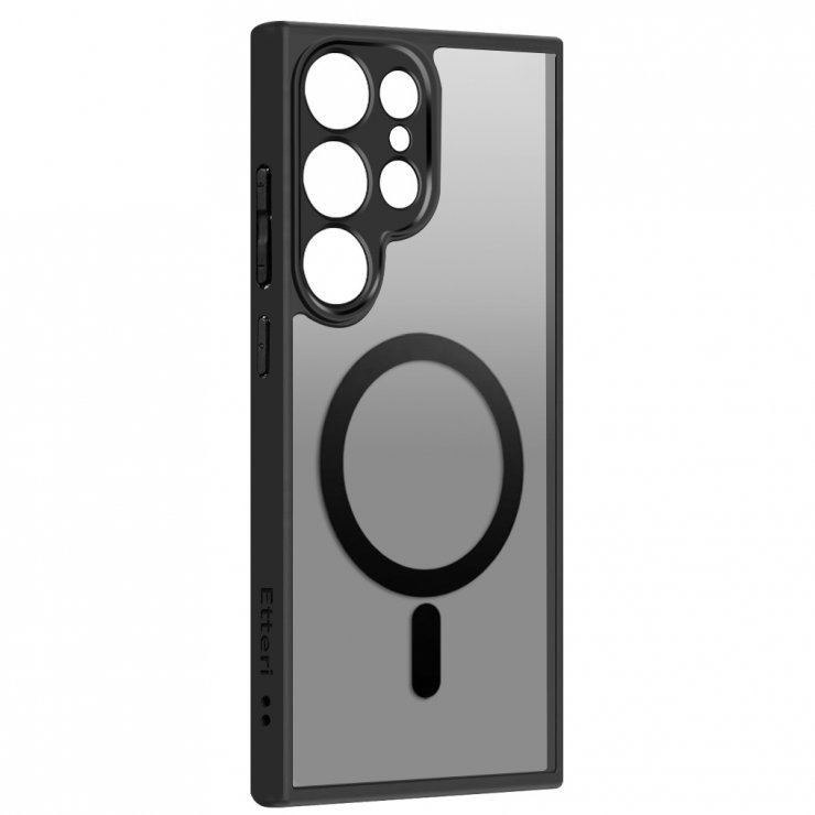 Imagine Husa pentru Samsung Galaxy S25 Ultra compatibil MagSafe PC/TPU Negru, Etteri Matt Mag
