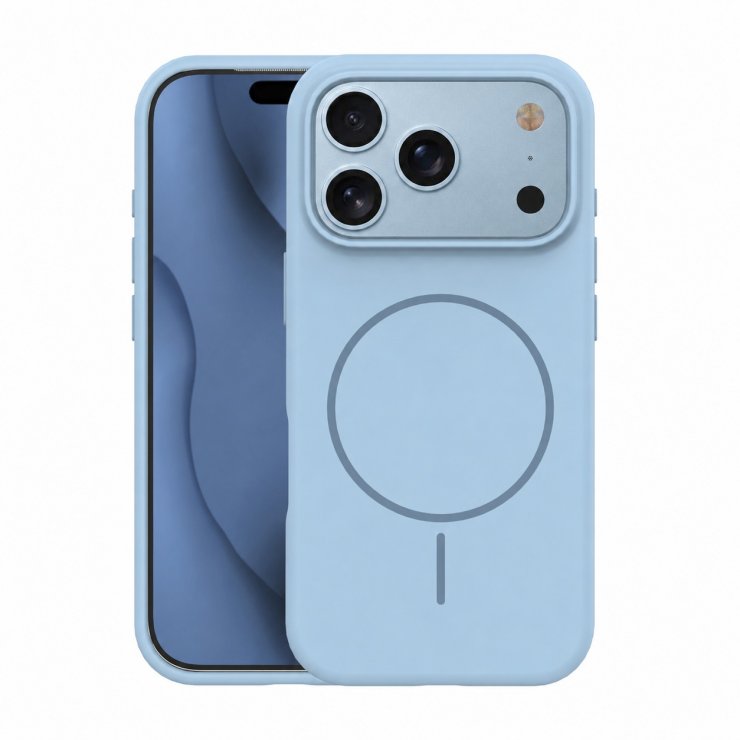 Imagine Husa pentru iPhone 17 Pro/ iPhone 18 Pro compatibil MagSafe PC/Silicon Light Blue, TFO Silicone Thin Mag