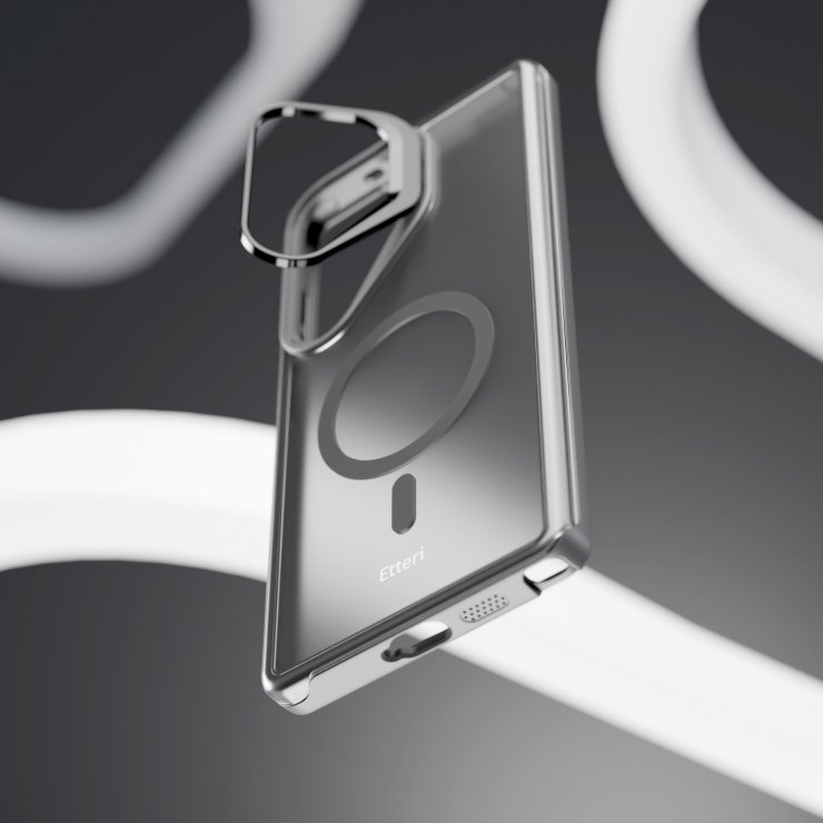 Imagine Husa pentru Samsung Galaxy S25 Ultra compatibil MagSafe PC/TPU Negru, Etteri Morning Fog