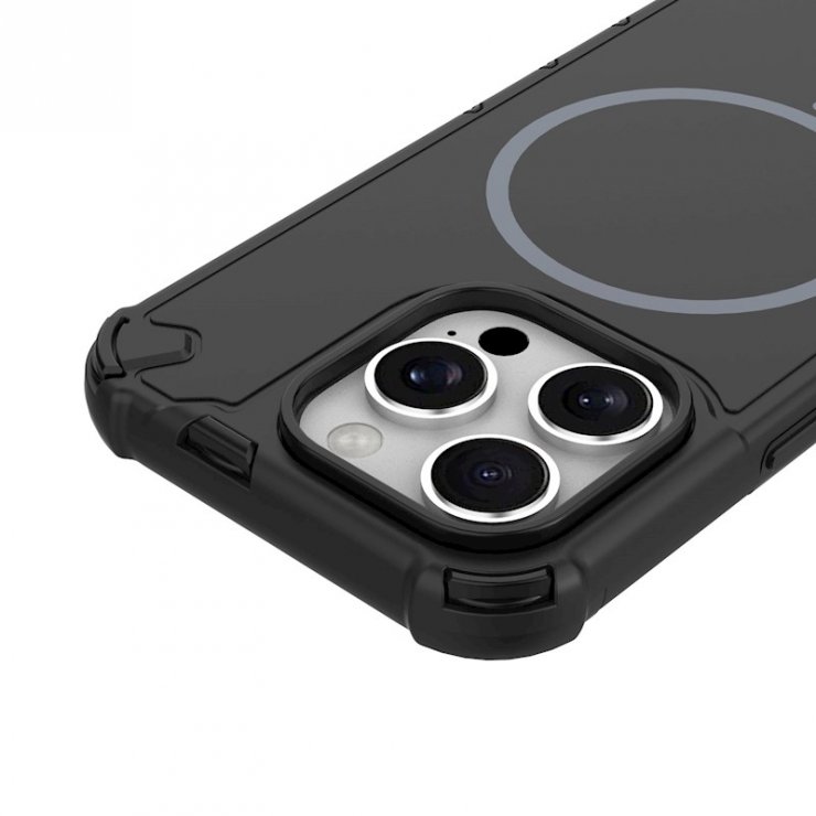 Imagine Husa pentru iPhone 15 Pro Defender 2in1 compatibil MagSafe PC/TPU Negru, TFO