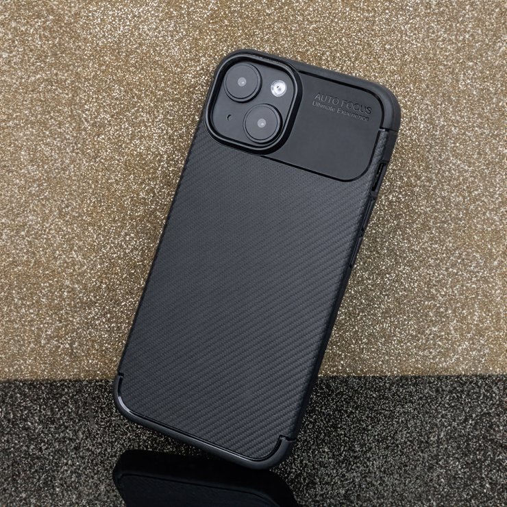 Imagine Husa pentru iPhone 17 Pro Max/iPhone 18 Pro Max TPU Carbon Black, TFO