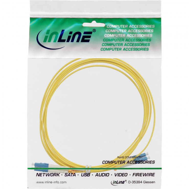 Imagine Cablu fibra optica Duplex Single mode LC - LC OS2 20m, InLine IL88656C