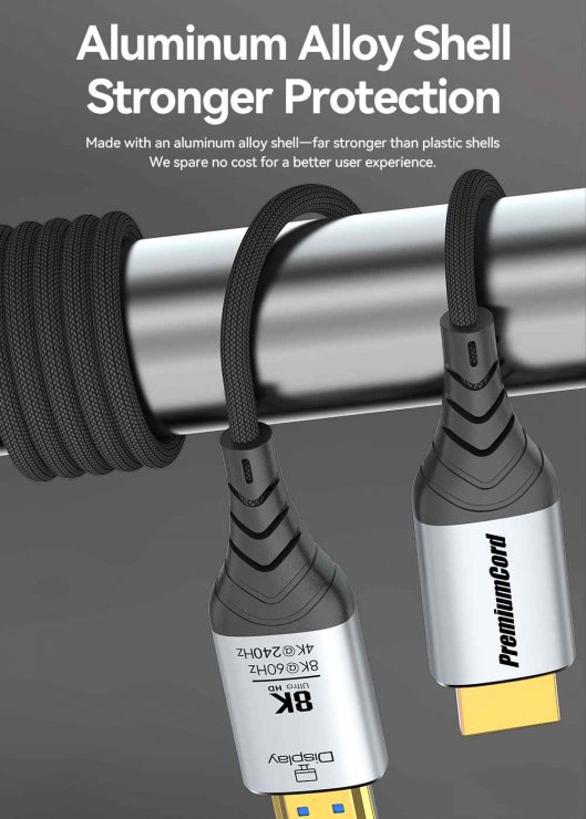 Imagine Cablu Ultra High Speed HDMI AOC 8K60Hz/4K240Hz brodat 10m Negru, kphdm21c10
