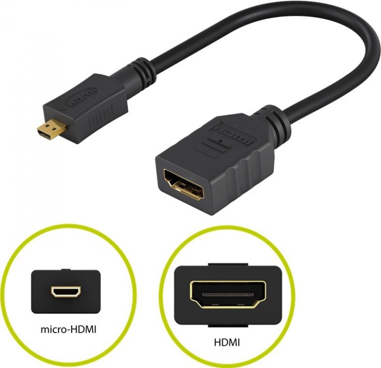 Imagine Adaptor HDMI-A la micro HDMI-D 4K60Hz M-T 0.13m, kphdma-35