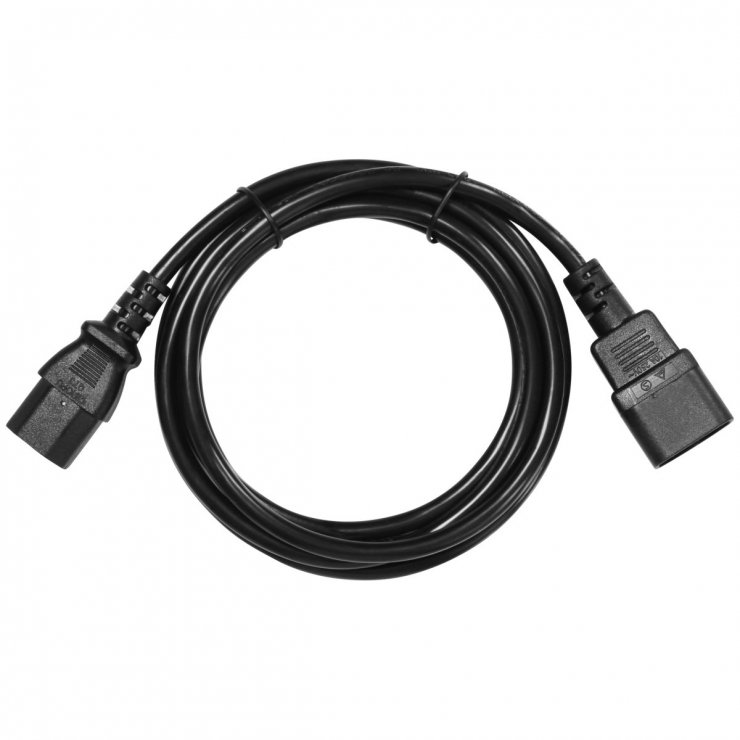 Imagine Cablu prelungitor alimentare IEC C13 la C14 10m Negru, kps10