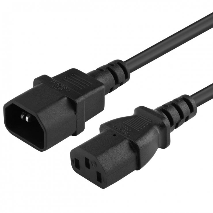 Imagine Cablu prelungitor alimentare IEC C13 la C14 7m Negru, kps7