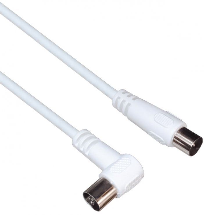 Imagine Cablu prelungitor antena coaxial alb T-M 75Ohm drept/unghi 20m, ktmf20U