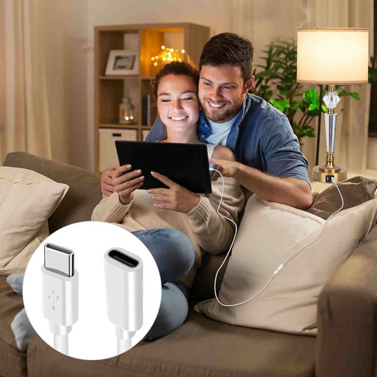 Imagine Cablu prelungitor USB 3.1 Gen 1 tip C T-M 2m Alb, ku31mf2w