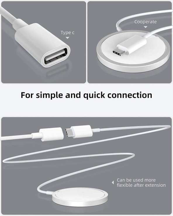 Imagine Cablu prelungitor USB 3.1 Gen 1 tip C T-M 2m Alb, ku31mf2w