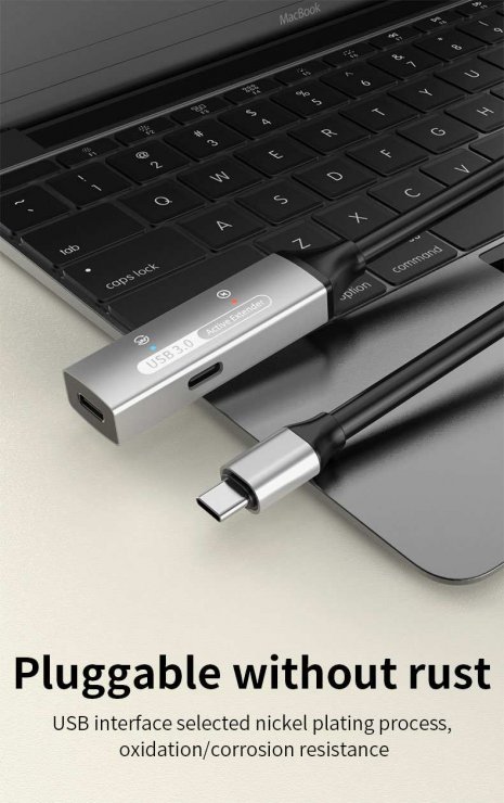 Imagine Cablu prelungitor USB 3.2 type C activ cu alimentare T-M 25m, ku31rep25al