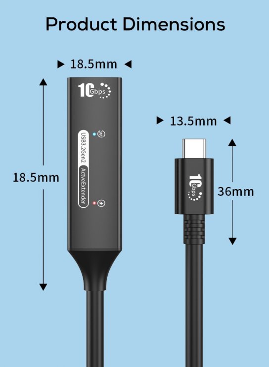 Imagine Cablu prelungitor USB type C 10Gbps activ M-T 5m, ku31rep5bl