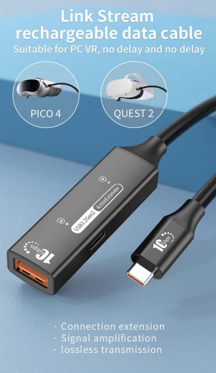 Imagine Cablu prelungitor USB-A la USB type C 10Gbps activ M-T 7m, ku3rep7bl