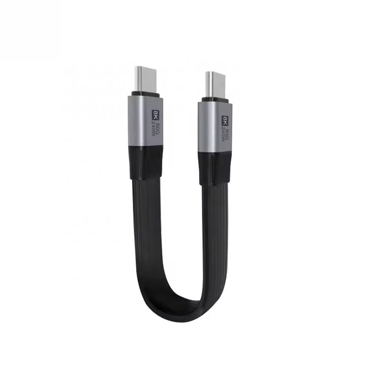 Imagine Cablu USB4 type C flat 8K60Hz 240W T-T 0.13m Negru, ku4fa1
