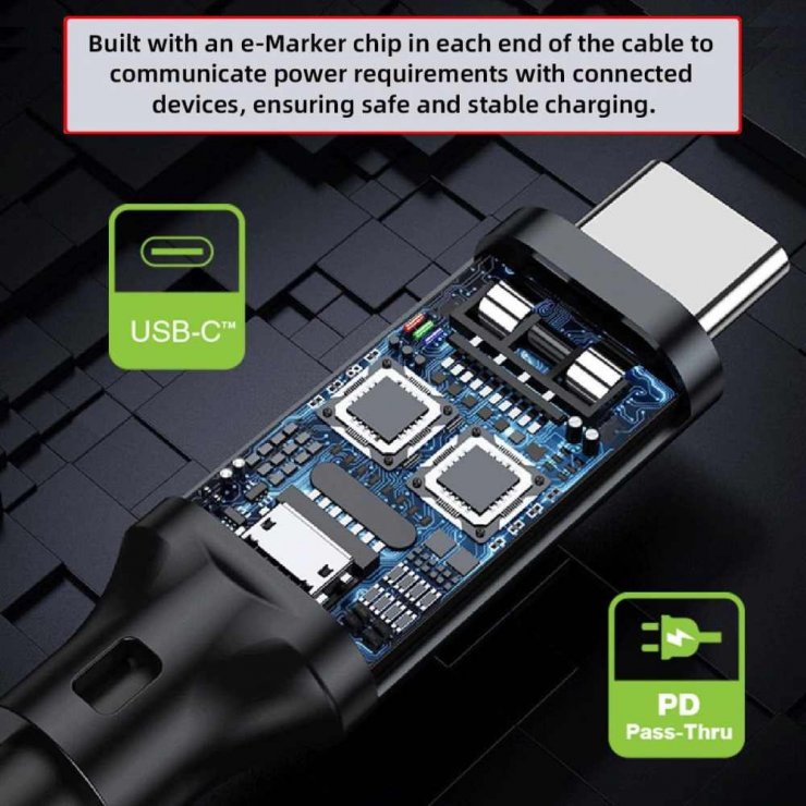 Imagine Cablu USB4 type C flat 8K60Hz 240W drept/unghi T-T 0.13m Negru, ku4fa3
