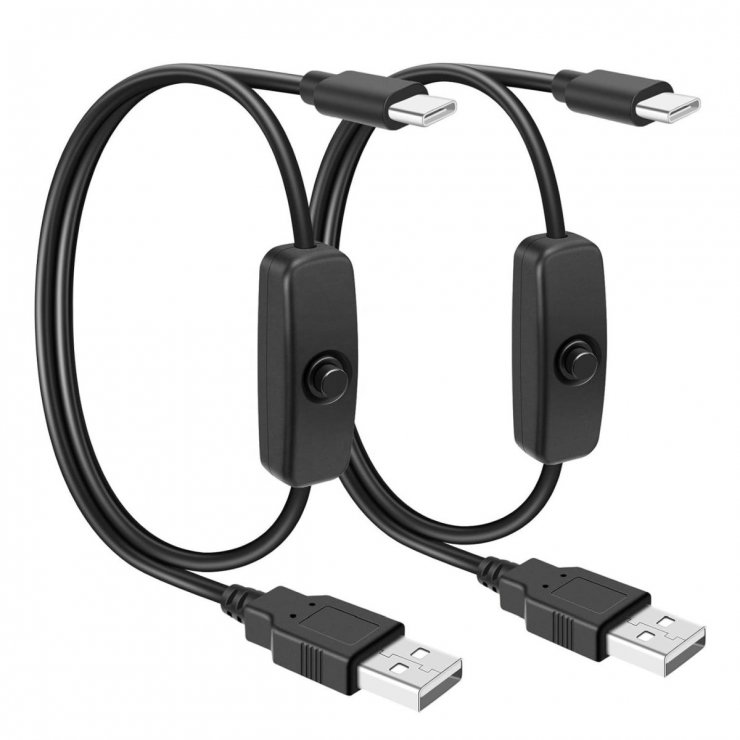 Imagine Cablu de incarcare USB-A la USB type C cu switch ON/OFF T-T 1m Negru, kupaasw2