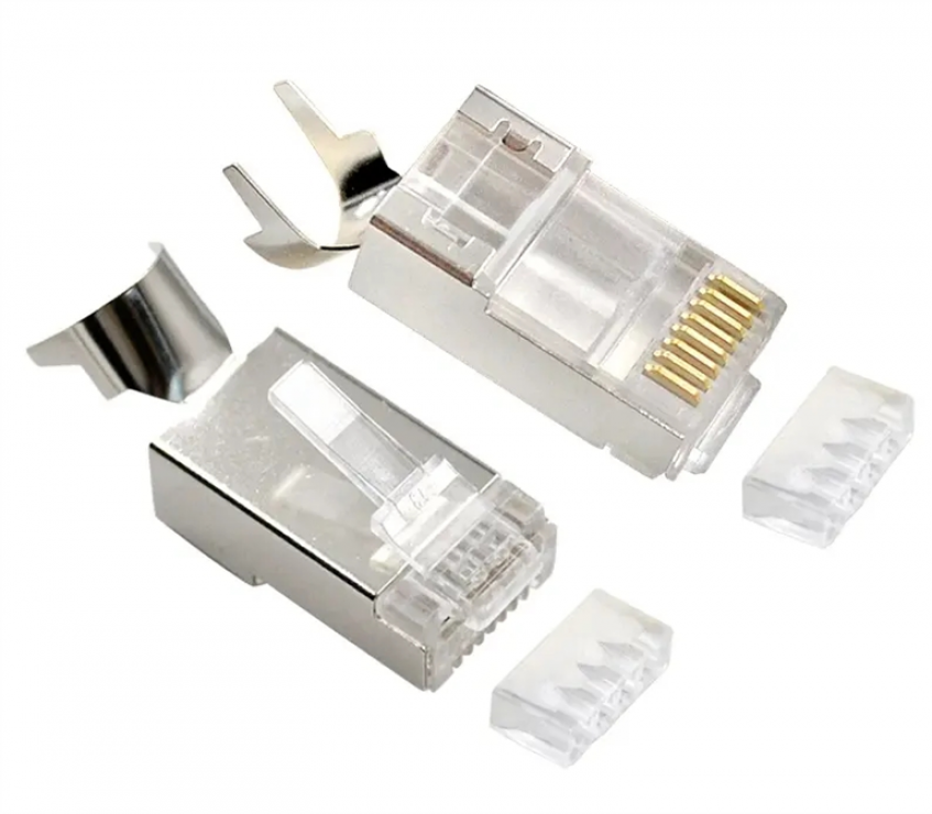 Imagine Set 50 buc conector RJ45 ecranat pass-through CAT7, Gembird LC-PTF7-01/50