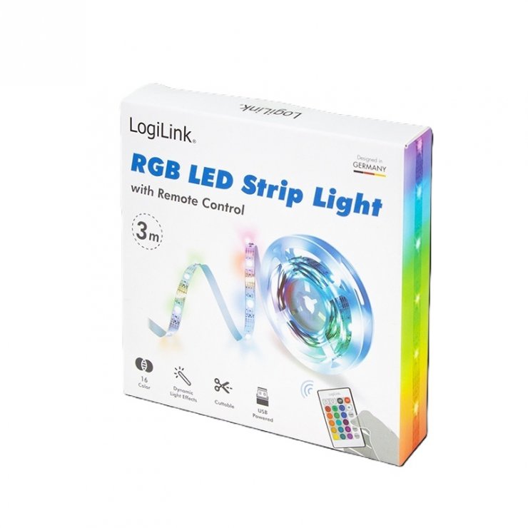 Imagine Banda LED RGB cu telecomanda 3m, Logilink LED007