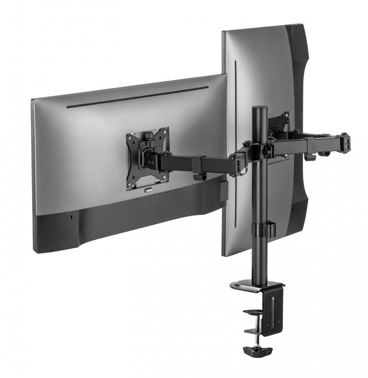 Imagine Suport 2 x monitor max 17-32" montare masa, Gembird MA-D2-01